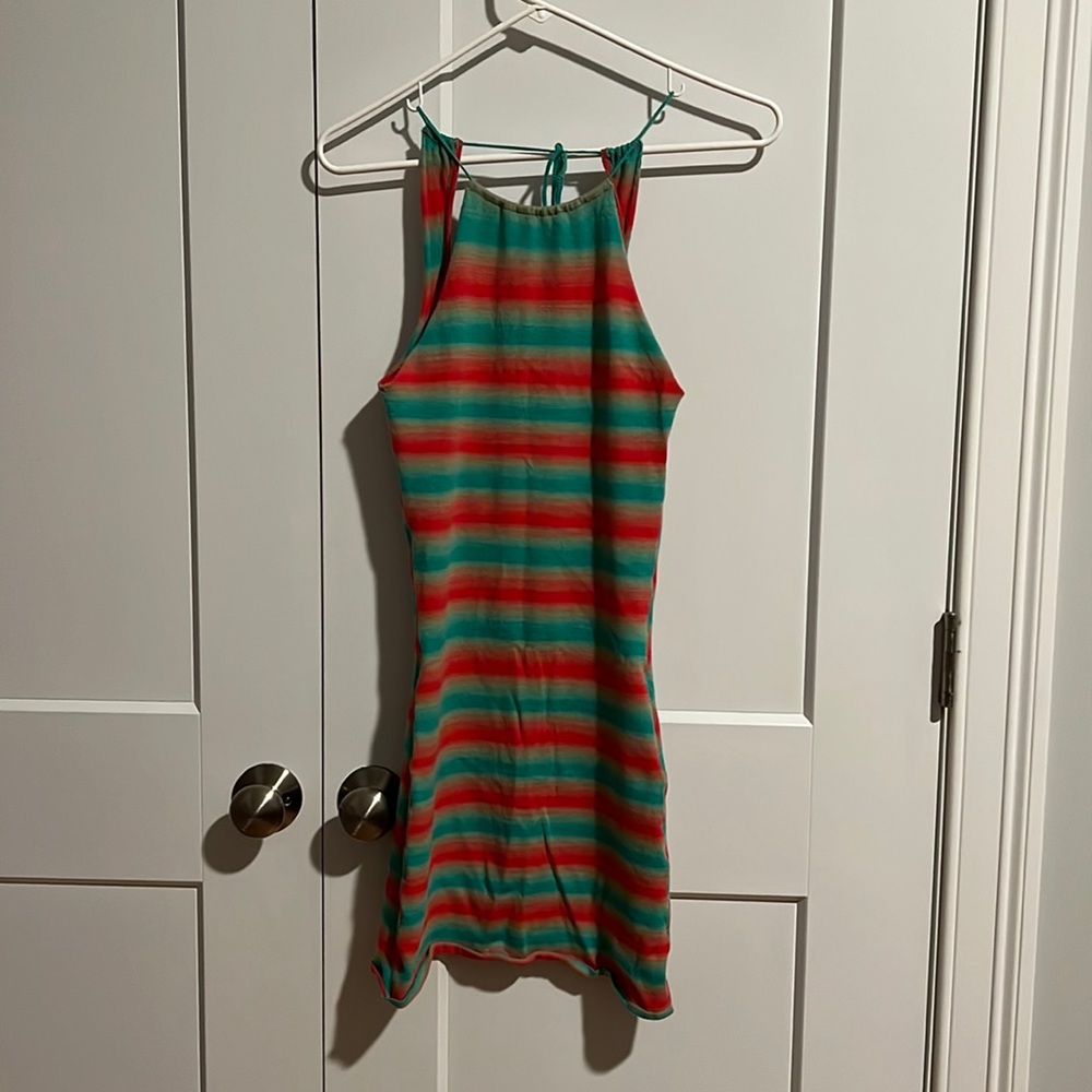 Gimaguas Médium blue red stripe Serena Dress NWT